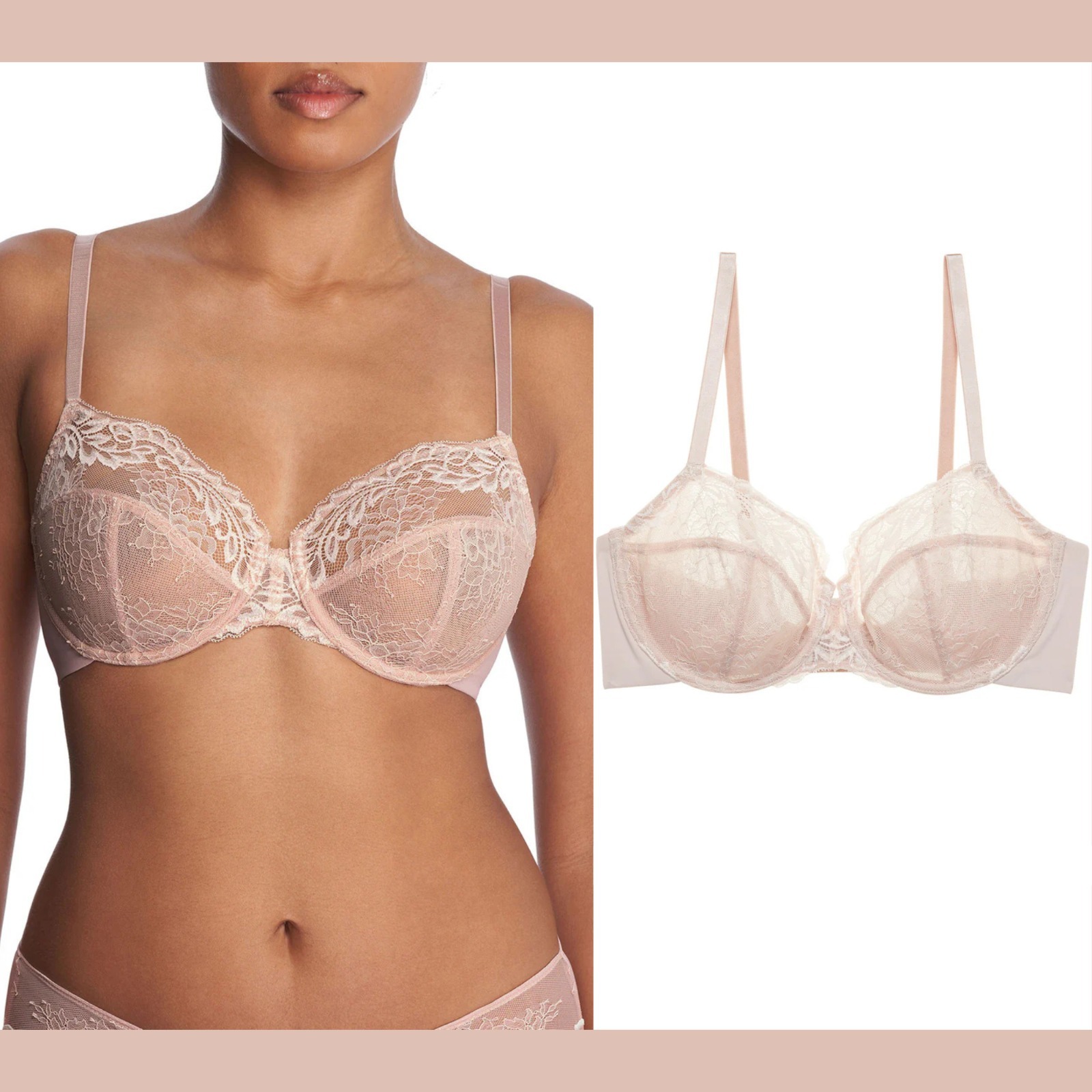 Nwt $64 Natori [ 38ddd Us] Refresh Full Fit Underwire Bra Rose Beige 7167
